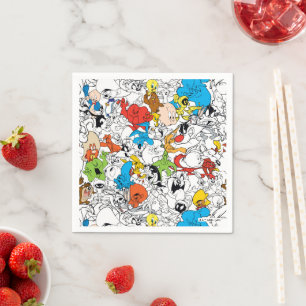LOONEY TUNES™カラーパターポップ・アートのン スタンダードカクテルナプキン