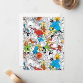 LOONEY TUNES™カラーパターポップ・アートのン ノートカード (正面/裏面インサイチュ)