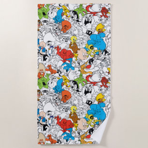 LOONEY TUNES™カラーパターポップ・アートのン ビーチタオル