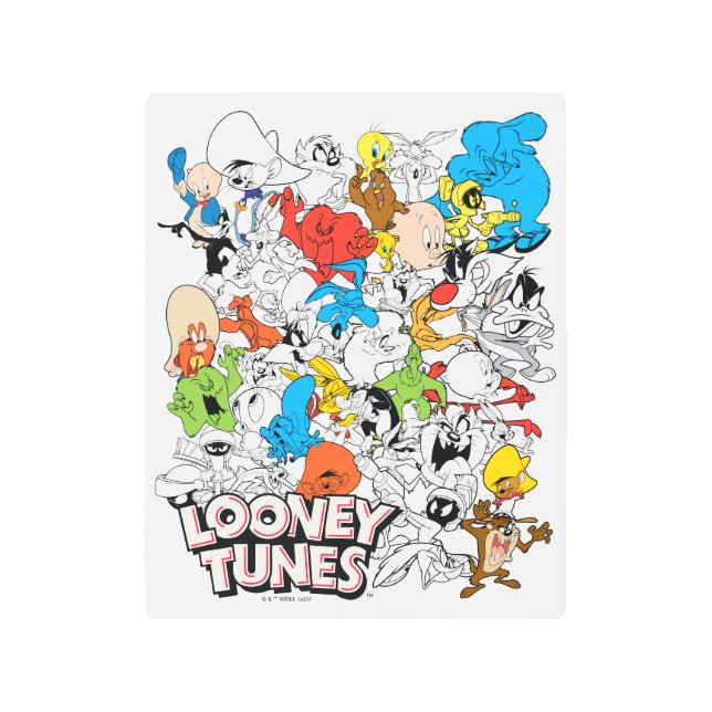 LOONEY TUNES™カラーパターポップ・アートのン メタルプリント (正面)