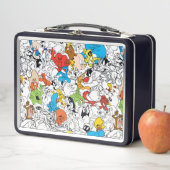 LOONEY TUNES™カラーパターポップ・アートのン メタルランチボックス (インサイチュ)