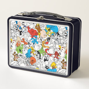 LOONEY TUNES™カラーパターポップ・アートのン メタルランチボックス
