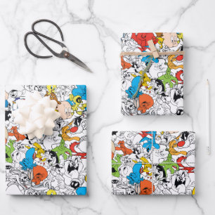 LOONEY TUNES™カラーパターポップ・アートのン ラッピングペーパーシート