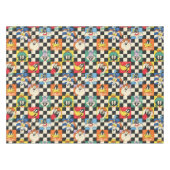 LOONEY TUNES™キャラクターオンブラック&ホワイト テーブルクロス (正面(横))