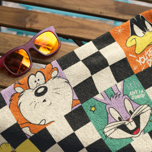 LOONEY TUNES™キャラクターオンブラック&ホワイト ビーチタオル