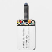 LOONEY TUNES™キャラクターオンブラック&ホワイト ラゲッジタグ (裏面縦)