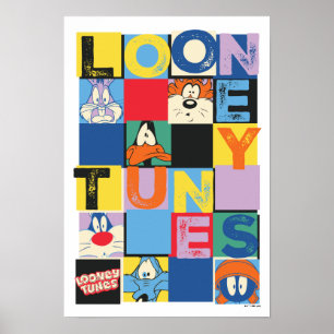 LOONEY TUNES™キャラクターブ市松模様にロック ポスター