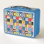 LOONEY TUNES™キャラクターブ市松模様にロック メタルランチボックス (裏面)