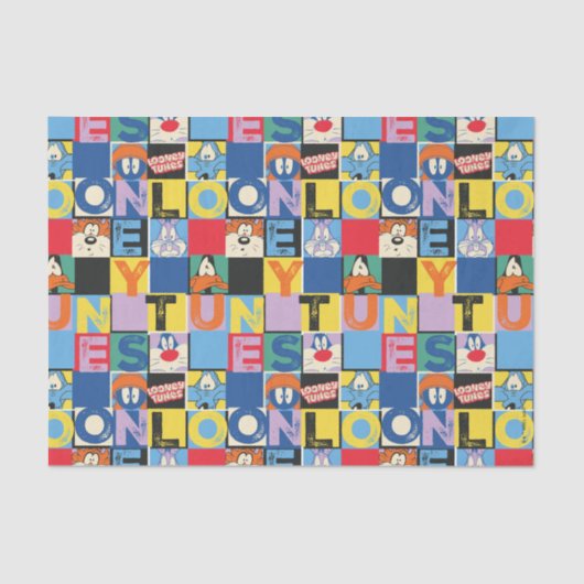 LOONEY TUNES™キャラクターブ市松模様にロック 薄葉紙 (正面)