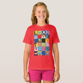 LOONEY TUNES™キャラクターブ市松模様にロック Tシャツ (正面フル)