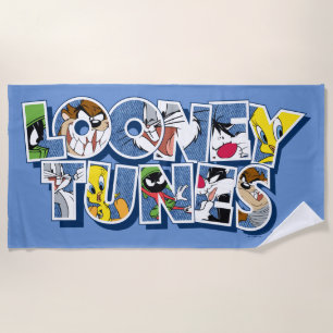 LOONEY TUNES™キャラクターレタリング ビーチタオル