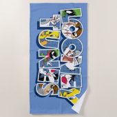 LOONEY TUNES™キャラクターレタリング ビーチタオル (正面)