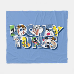 LOONEY TUNES™キャラクターレタリング フリースブランケット