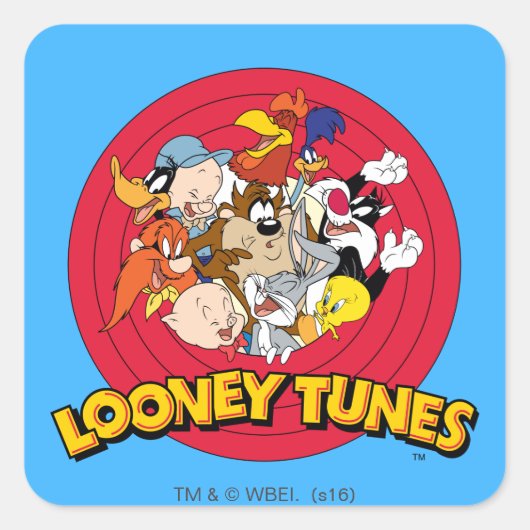 LOONEY TUNES™キャラクターロゴ スクエアシール (正面)