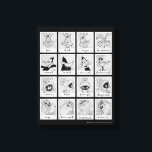 LOONEY TUNES™キャラクター感情チャート キャンバスプリント<br><div class="desc">BUGS BUNNY™、DAFFY DUCK™、MARVIN THE MARTIAN™、TAZ™をフィーチャーしたヴィンテージLOONEY TUNES™キャラクターラインアートチャートをチェック。クリックカスタマイズグリッドの色を変更する。</div>