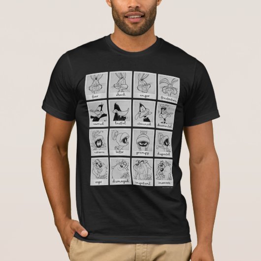 LOONEY TUNES™キャラクター感情チャート Tシャツ (正面)