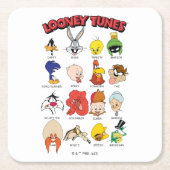 LOONEY TUNES™ヘッドショット スクエアペーパーコースター (正面)