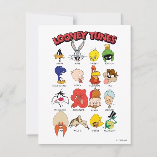 LOONEY TUNES™ヘッドショット ノートカード (正面)