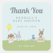 LOONEY TUNES™ベビーシャワーありがとう スクエアシール (正面)