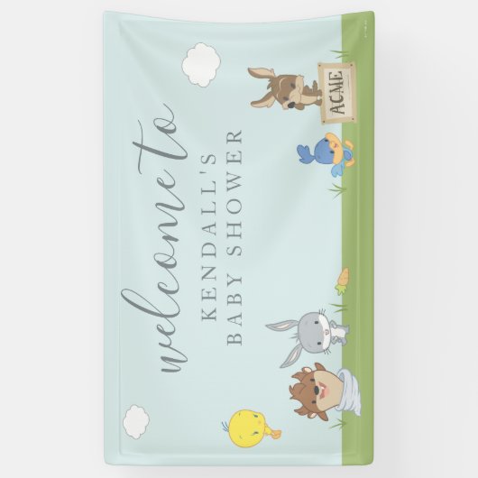 LOONEY TUNES™ベビーシャワーへようこそ 横断幕 (縦)