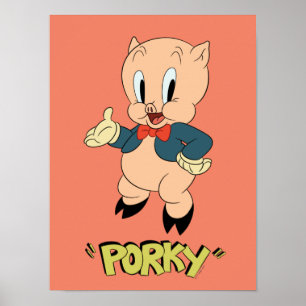 LOONEY TUNES™レトロ Porky Pig ポスター