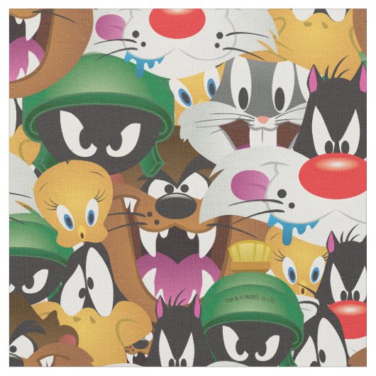 LOONEY TUNES™絵文字パターン ファブリック (クローズアップ)