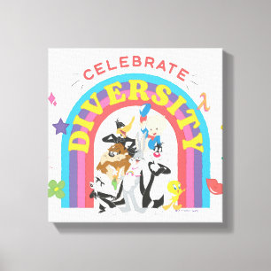 LOONEY TUNES™ - Celebrate Diversity Pride Rainbow キャンバスプリント
