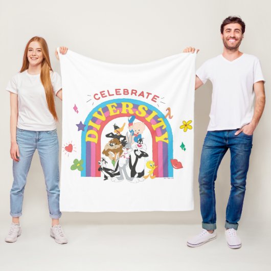 LOONEY TUNES™ - Celebrate Diversity Pride Rainbow フリースブランケット (インサイチュ)