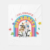 LOONEY TUNES™ - Celebrate Diversity Pride Rainbow フリースブランケット (正面)