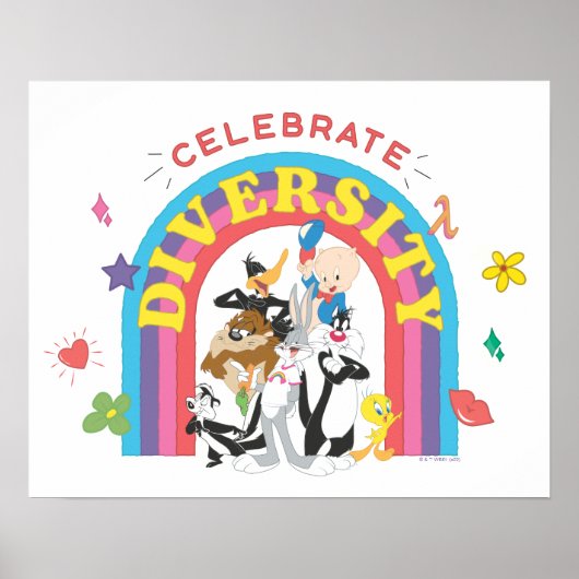 LOONEY TUNES™ - Celebrate Diversity Pride Rainbow ポスター (正面)