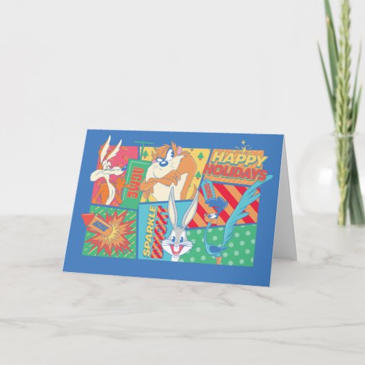 LOONEY TUNES™ | Happy Holidays Pattern ノートカード (正面)
