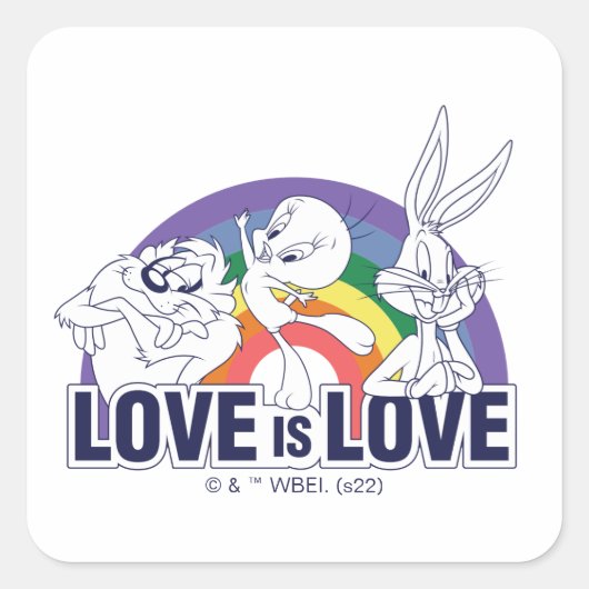 LOONEY TUNES™ - Love Is Love スクエアシール (正面)