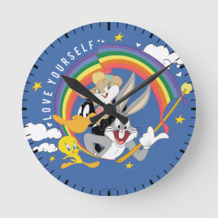 LOONEY TUNES™ - Love Yourselfプライドバッジ ラウンド壁時計