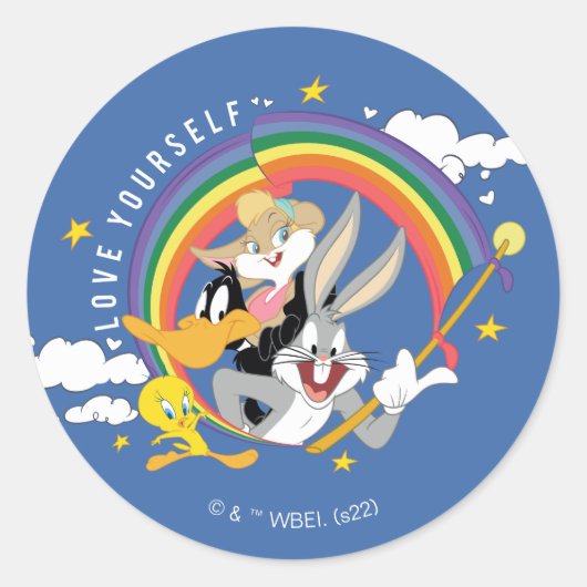 LOONEY TUNES™ - Love Yourself Pride Badge ラウンドシール (正面)