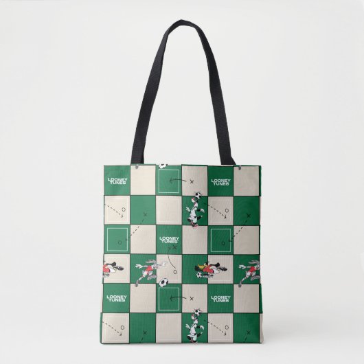 LOONEY TUNES™ Soccer Grid Pattern トートバッグ (正面)
