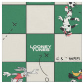 LOONEY TUNES™ Soccer Grid Pattern ファブリック (クローズアップ)