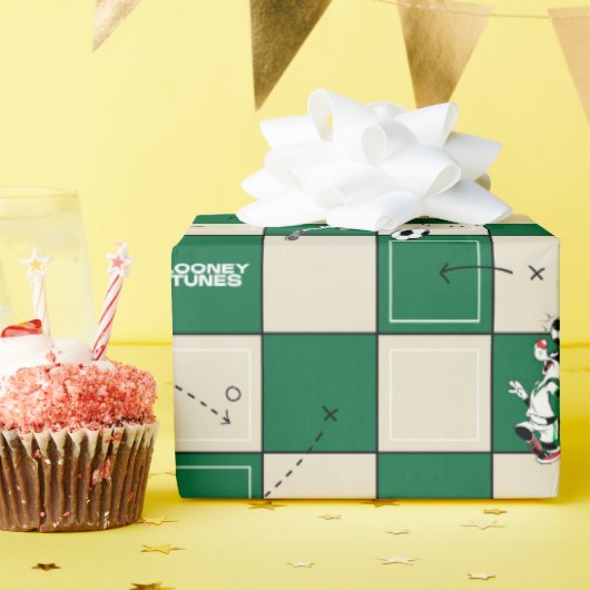 LOONEY TUNES™ Soccer Grid Pattern ラッピングペーパー (誕生日パーティー)