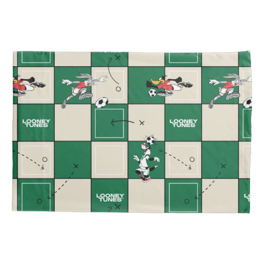 LOONEY TUNES™ Soccer Grid Pattern 枕カバー (裏面)