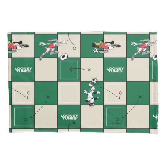 LOONEY TUNES™ Soccer Grid Pattern 枕カバー (正面)