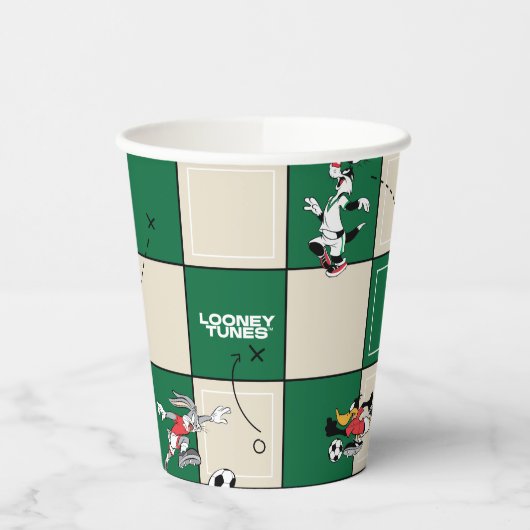 LOONEY TUNES™ Soccer Grid Pattern 紙コップ (左)