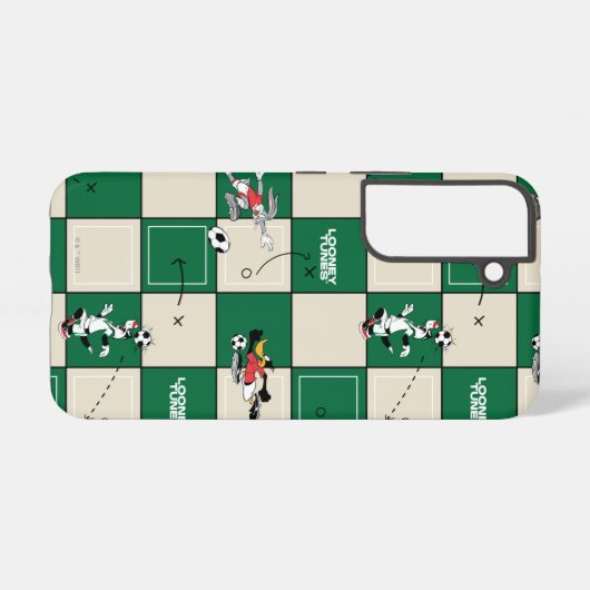 LOONEY TUNES™ Soccer Grid Pattern Samsung Galaxyケース (裏面横)