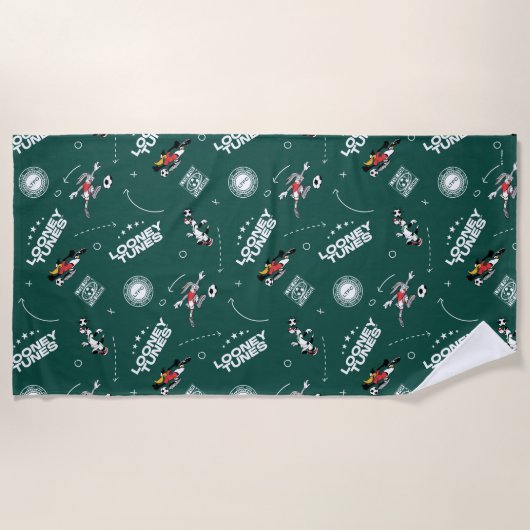 LOONEY TUNES™ Soccer Playbook Pattern ビーチタオル (正面)