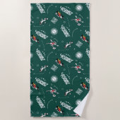 LOONEY TUNES™ Soccer Playbook Pattern ビーチタオル (正面)