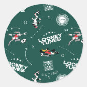 LOONEY TUNES™ Soccer Playbook Pattern ラウンドシール (正面)