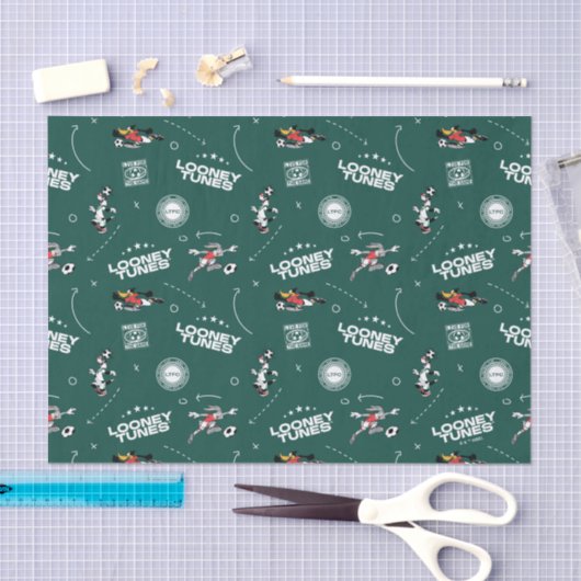 LOONEY TUNES™ Soccer Playbook Pattern 薄葉紙 (クラフト)