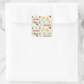 LOONEY TUNES™ SYLVESTER™ & TWETY™ホリデーパターン スクエアシール (バッグ)