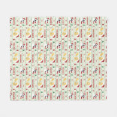 LOONEY TUNES™ SYLVESTER™ & TWETY™ホリデーパターン フリースブランケット (正面(横))