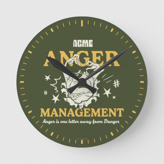 LOONEY TUNES™ |TAZ™ ACME Anger Management ラウンド壁時計 (正面)