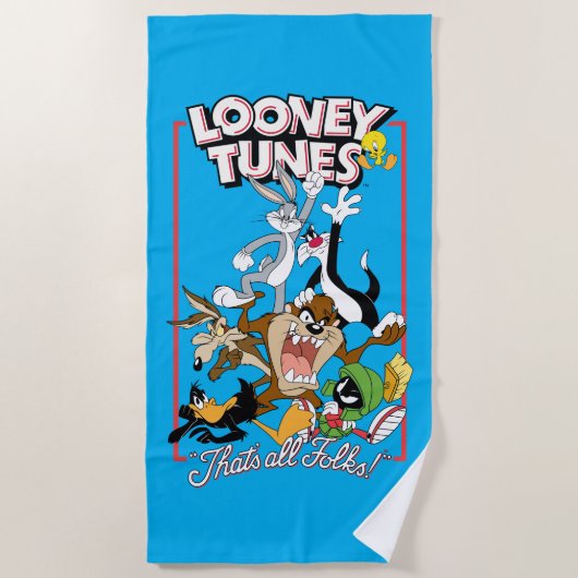 LOONEY TUNES™ "THAT IS ALLフォーク!™"グループスタック ビーチタオル (正面)