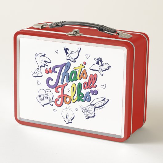 LOONEY TUNES™ - That's All Folks! Pride Badge メタルランチボックス (正面)
